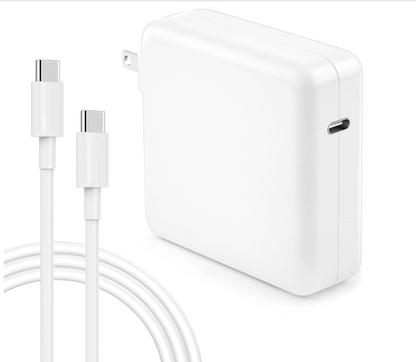 Mac Book Pro Charger • 118W USB C Fast Charger Power Adapter • Compatible with USB C Port MacBook Pro, MacBook Air, New iPad Pro and All USB C Device • 7.2ft USB-C to C Charge Cable • White